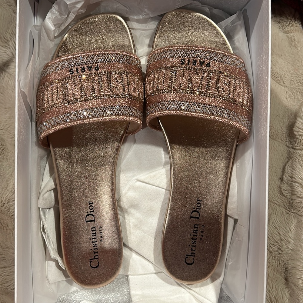 Dior dway size 39 rose de ventes crystal sandals